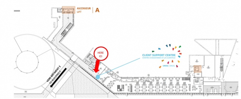 Map showing the Client Support Centre location